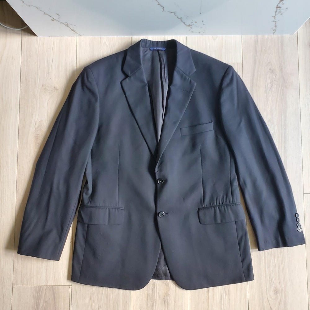 Brooks Brothers 1818 Blazer Mens 44 Black Wool Classic Fit 2 Button Jacket
